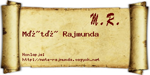 Máté Rajmunda névjegykártya