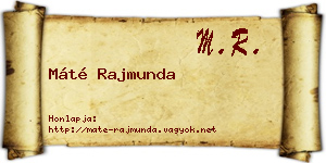 Máté Rajmunda névjegykártya