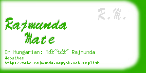 rajmunda mate business card